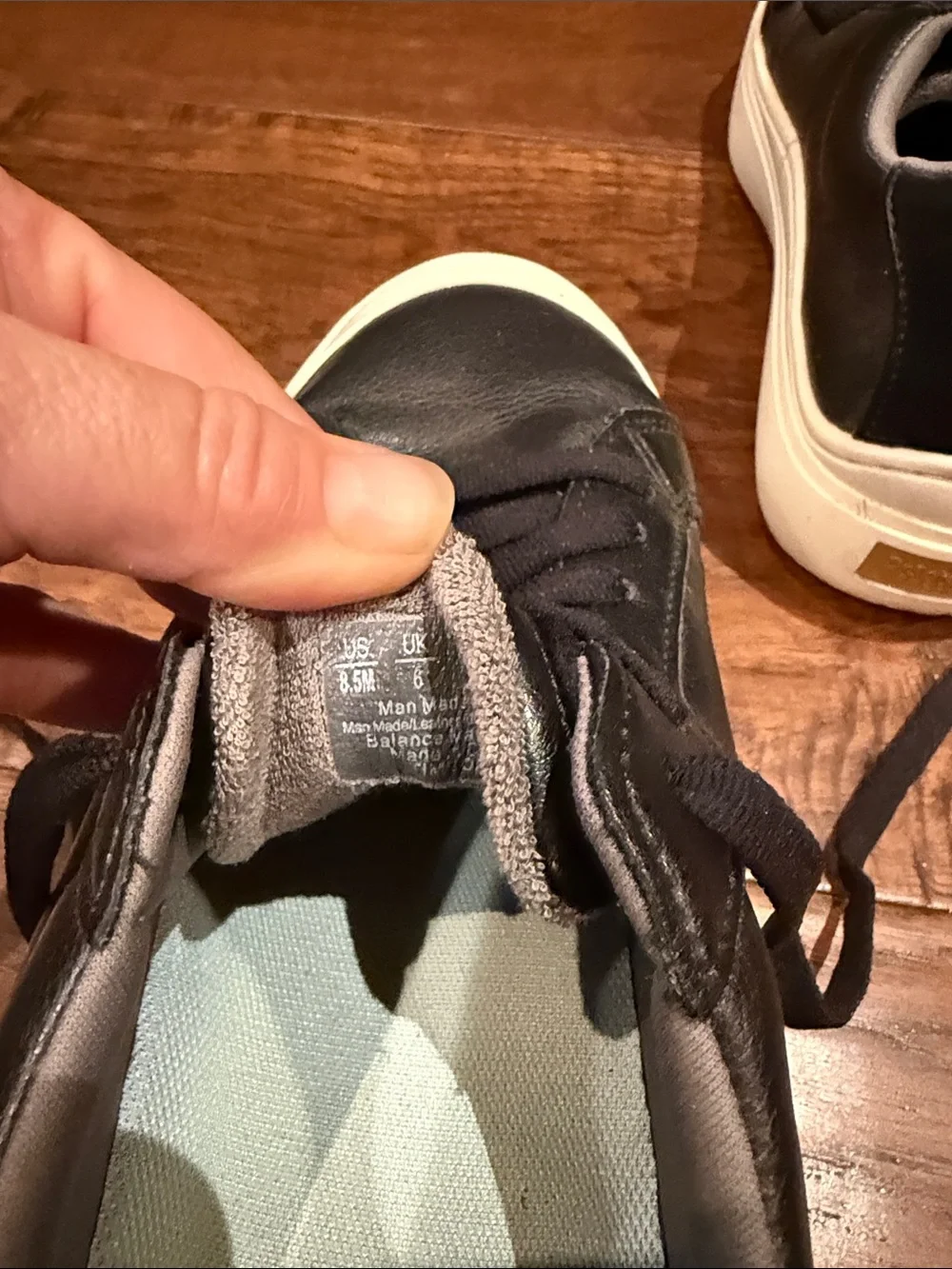 Dr. Scholl's Black Leather Sneakers with Cream Soles